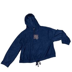 Ava & Viv Women's Plus Size Blue Long Sleeve Terry Hooded Sweatshirt - X - NWT